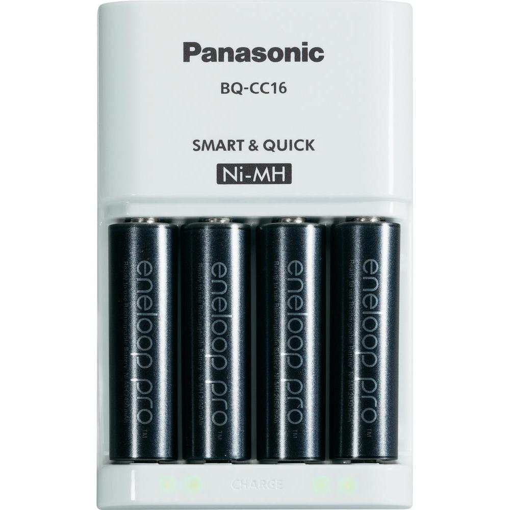 Panasonic Quickcharger BQ-CC16 + 4 AA Eneloop Pro 2550 mAh BK-3HCC