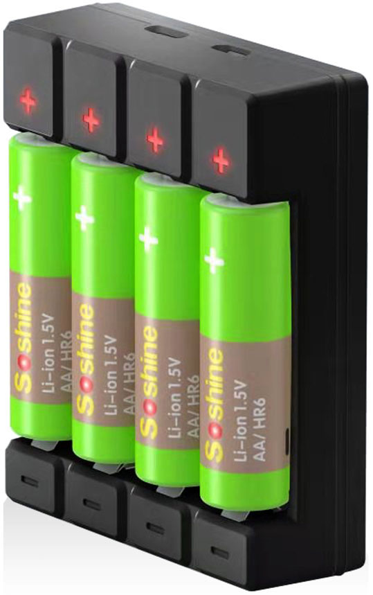 Зарядное устройство Soshine USB Battery Charger для 1.5V Li-ion AA AAA.