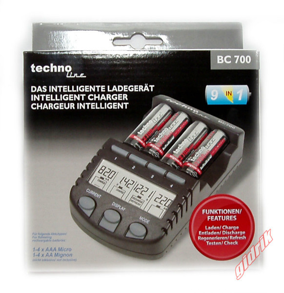 Technoline BC 700 - интеллектуальное зарядное устройсво для АА, ААА