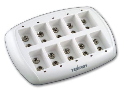 Tenergy TN137 – зарядний пристрій для акумуляторів Крона на 10 каналів.