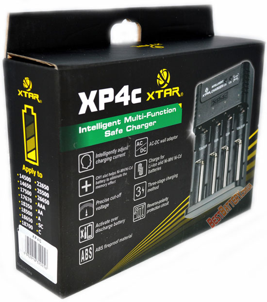 Зарядное устройство Xtar XP4c - универсальное автоматическое зарядное устройство на 4 никель-металлгидридных или 4 литий-ионных аккумулятора. 