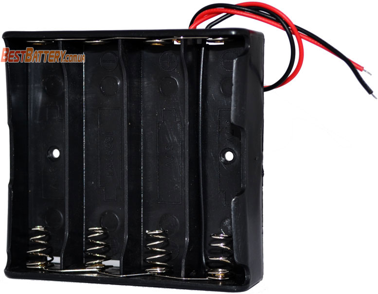 Держатель (холдер) с выводами на 4 аккумулятора 18650 паралелльное соединение аккумуляторов (3.7V).