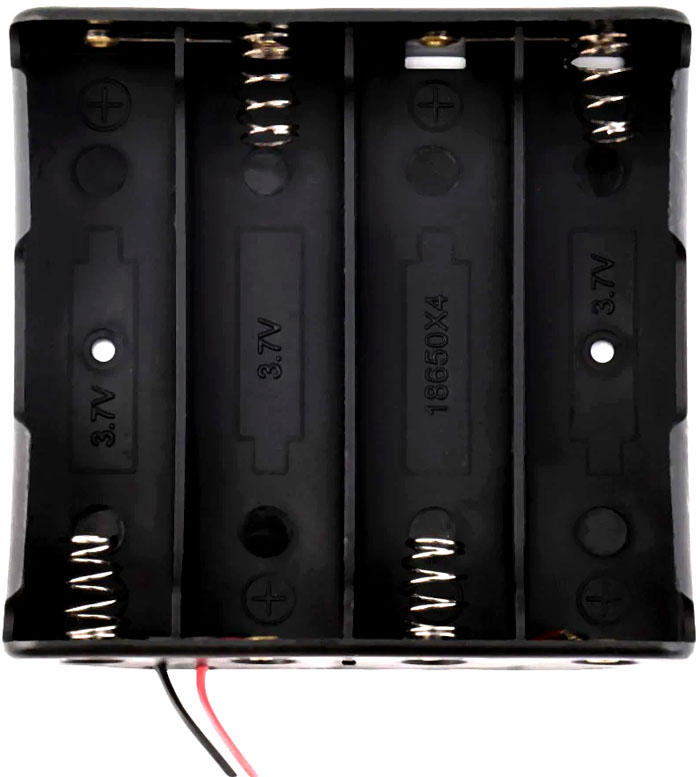 Держатель (холдер) с выводами на 4 аккумулятора 18650 последовательное соединение аккумуляторов 14.8V.