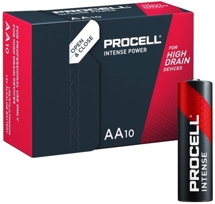 Duracell Procell Intense Alkaline AA профессиональные пальчиковые батарейки от Duracell. LR6, 1.5V. Упаковка - 10 шт.