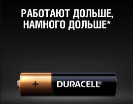 Щелочные минипальчиковые батарейки Duracell Alkaline AAA.
