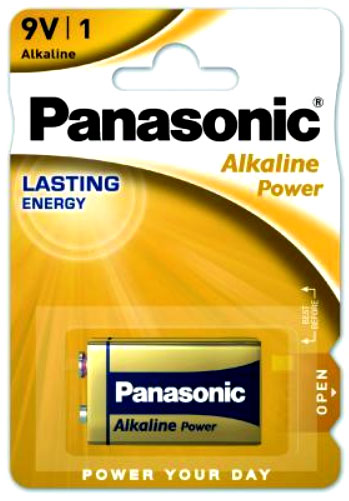 Батарейка Крона Panasonic Alkaline Power 6F22 9В.