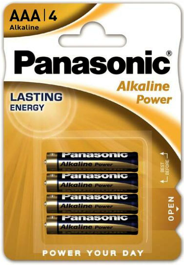 Щелочные минипальчиковые батарейки Panasonic Alkaline Power ААА (LR03), 1.5В