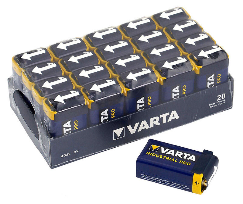 Батарейки Крона Varta Industrial Pro 9V упаковка.