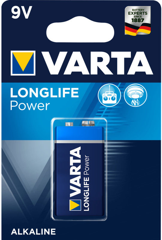 Батарейка Крона 9В Varta Longlife Power High Energy. 1 шт. в блистере.
