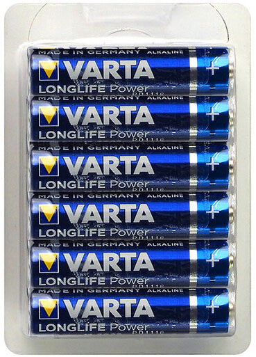 Батарейки Varta Longlife Power Alkaline AAA поставляются в блистерах по 12 шт.